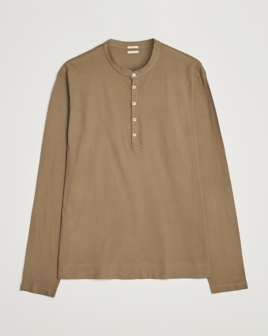 Herre | Trøjer | Massimo Alba | Hawai Watercolor Henley Green Desert