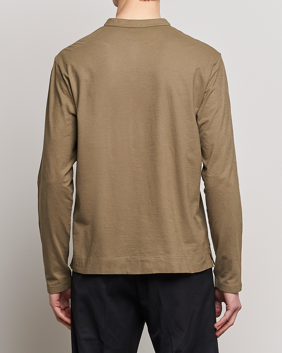 Herre | Trøjer | Massimo Alba | Hawai Watercolor Henley Green Desert