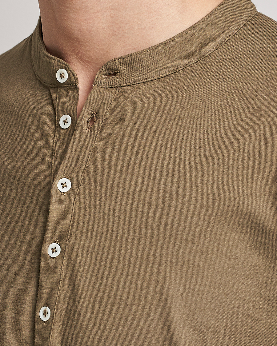 Herre | Trøjer | Massimo Alba | Hawai Watercolor Henley Green Desert