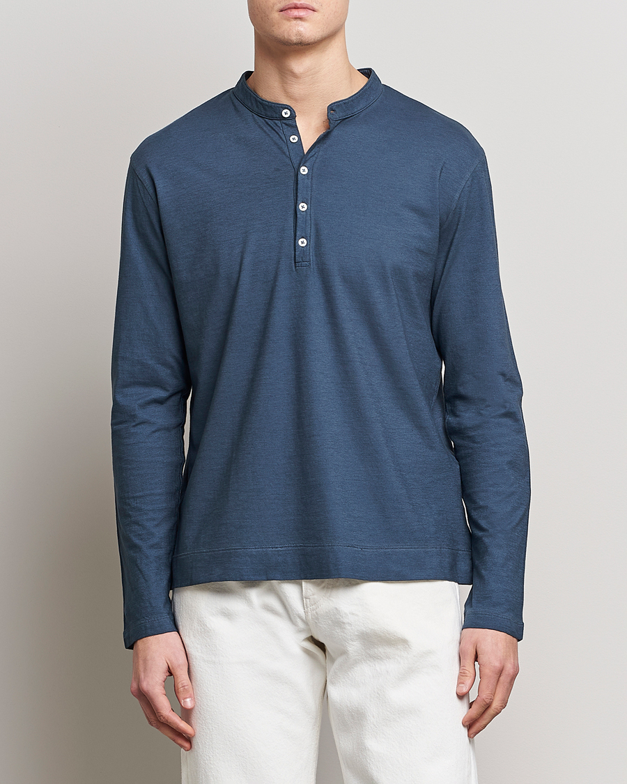 Herre | Trøjer | Massimo Alba | Hawai Watercolor Henley Moon Rock