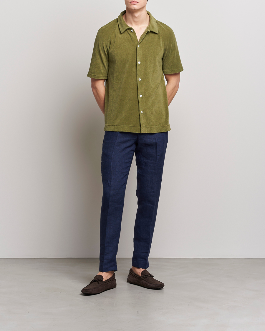 Herre | Polotrøjer | Massimo Alba | Terry Polo Shirt Green Desert