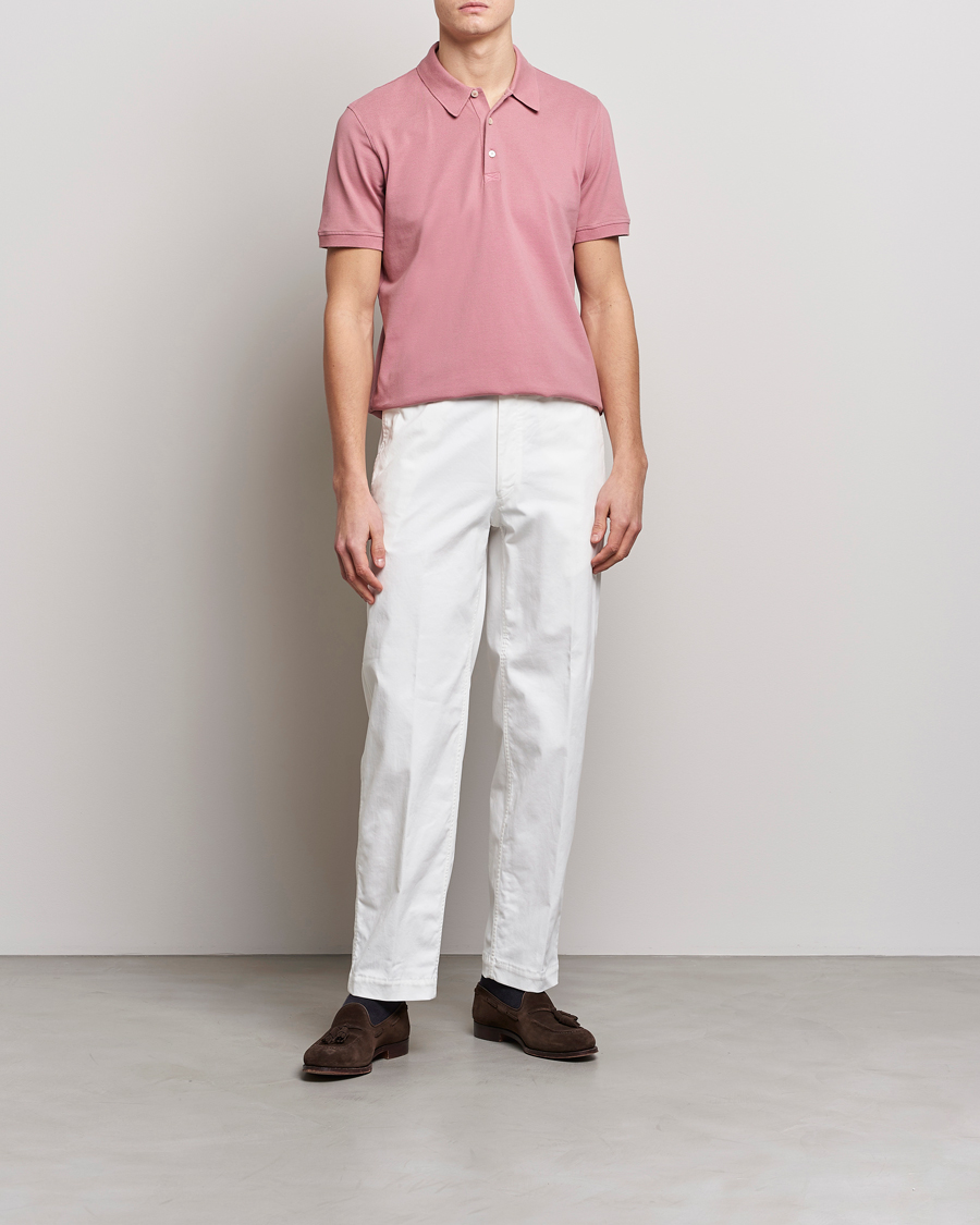 Herre | Polotrøjer | Piacenza Cashmere | Portofino Short Sleeve Polo Rosa