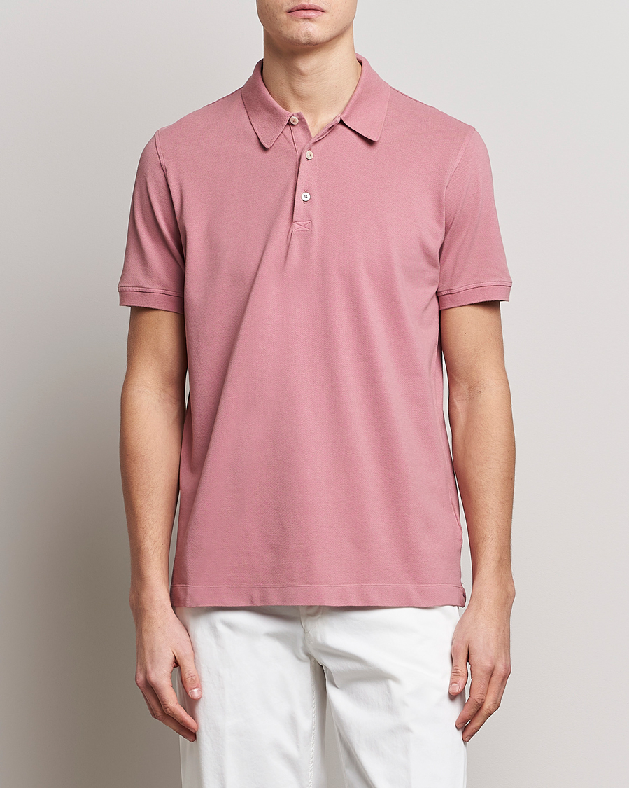 Herre | Polotrøjer | Piacenza Cashmere | Portofino Short Sleeve Polo Rosa