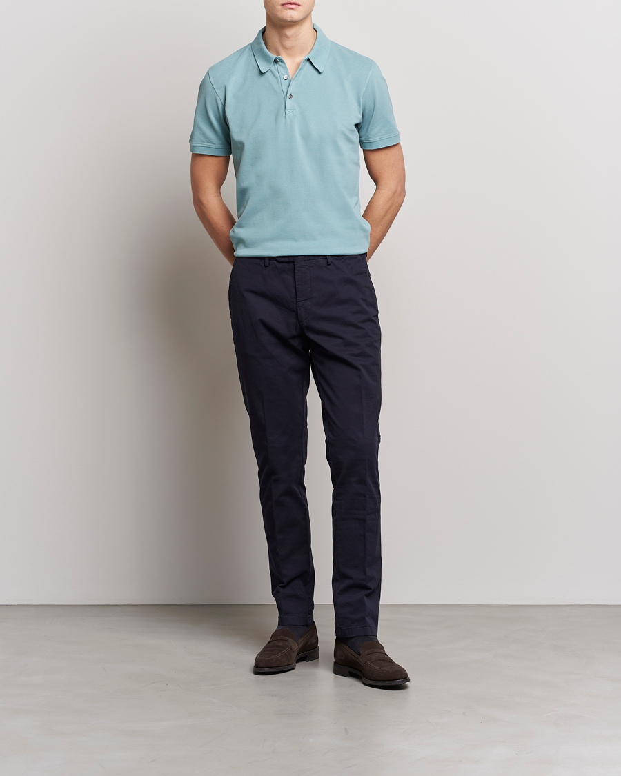 Herre | Polotrøjer | Piacenza Cashmere | Portofino Short Sleeve Polo Light Blue