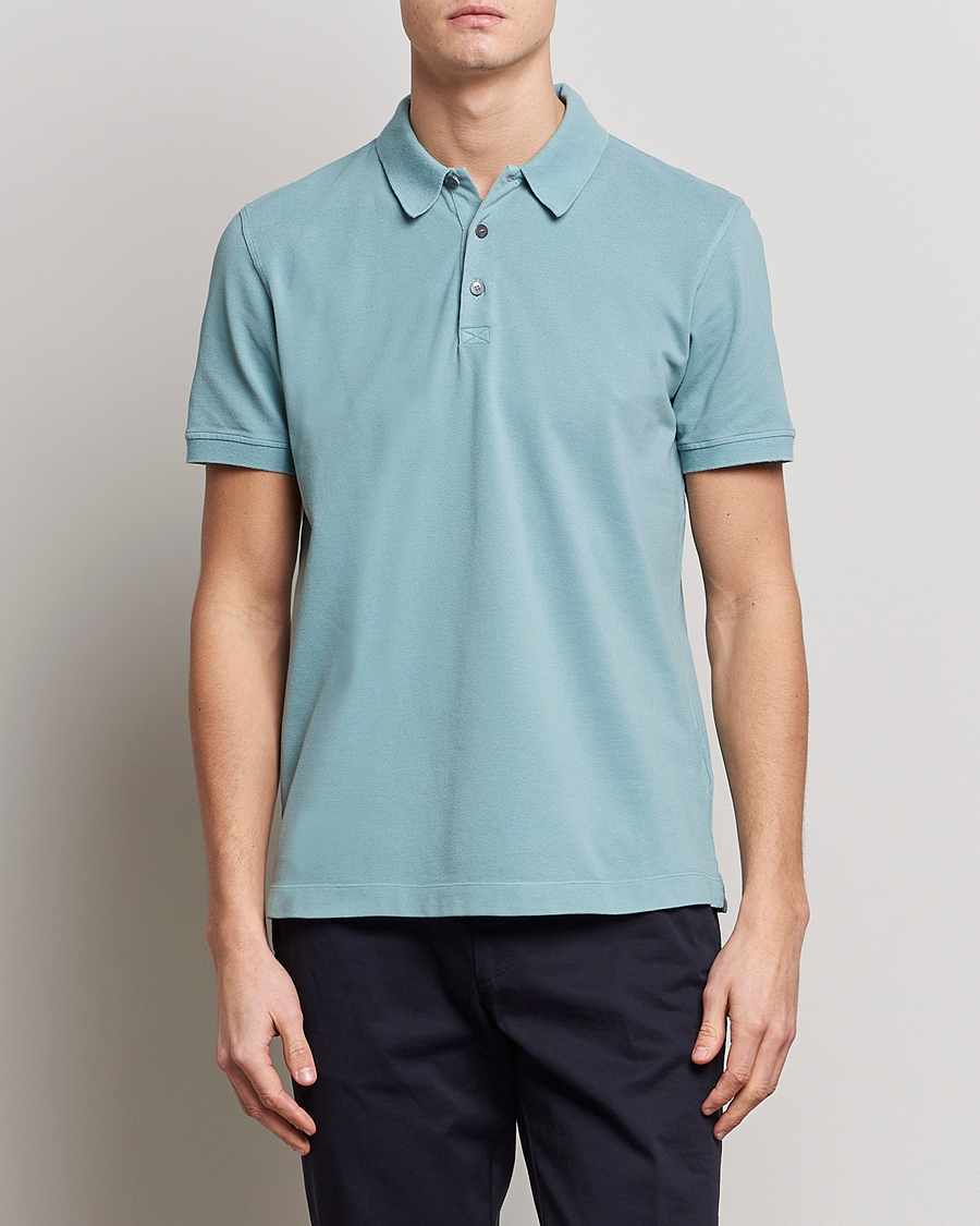 Herre |  | Piacenza Cashmere | Portofino Short Sleeve Polo Light Blue