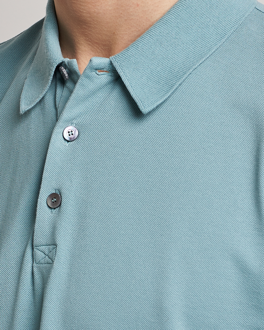 Herre | Polotrøjer | Piacenza Cashmere | Portofino Short Sleeve Polo Light Blue
