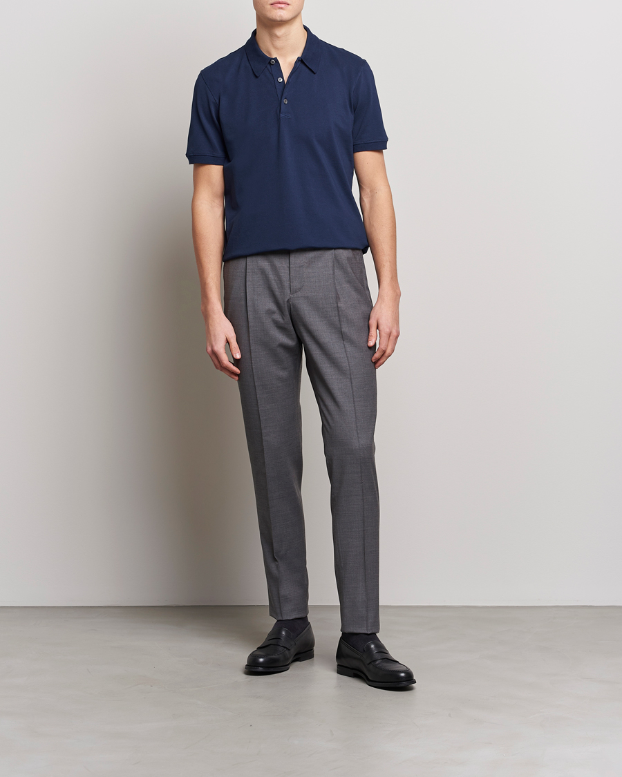 Herre | Polotrøjer | Piacenza Cashmere | Portofino Short Sleeve Polo Navy