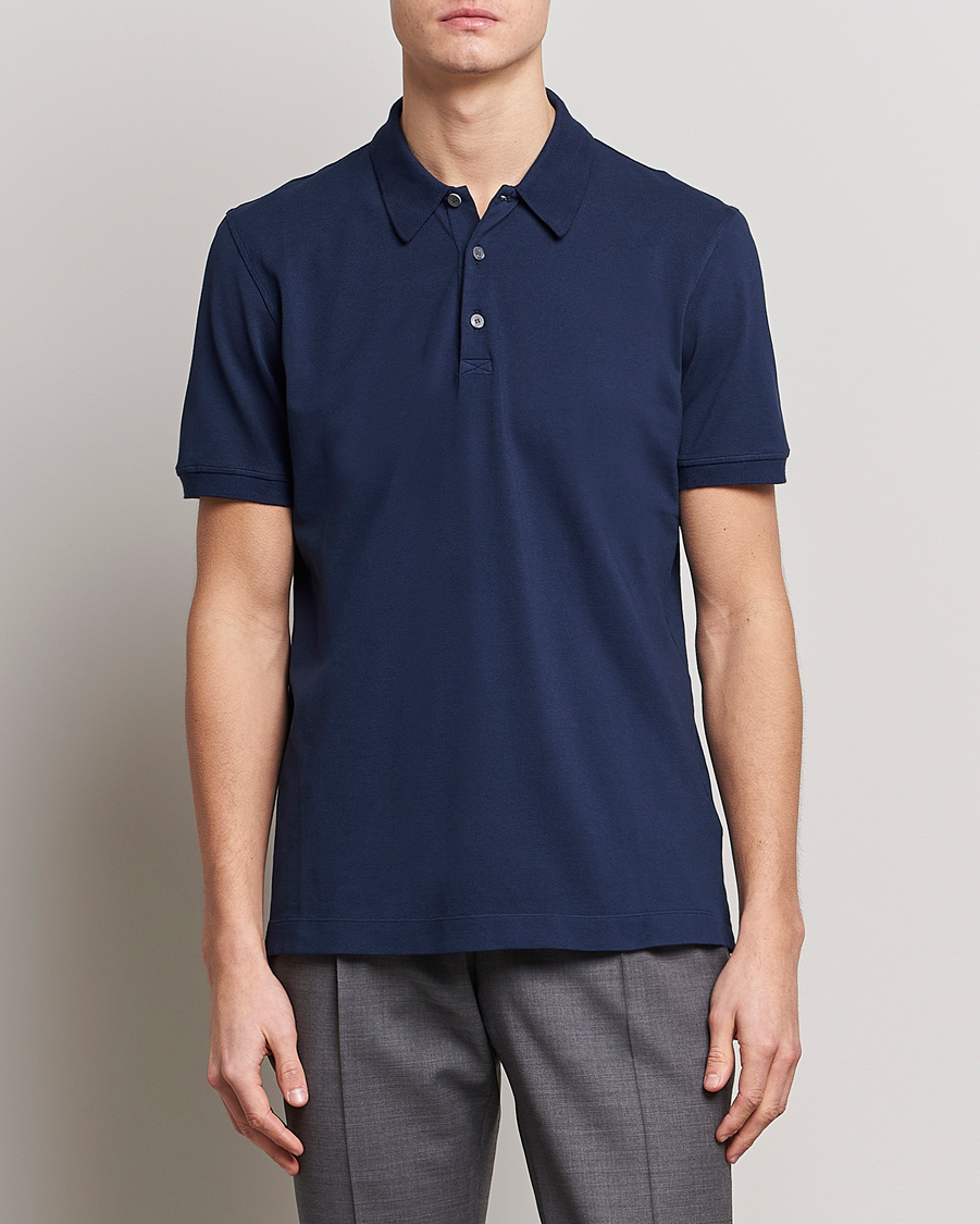 Herre | Polotrøjer | Piacenza Cashmere | Portofino Short Sleeve Polo Navy