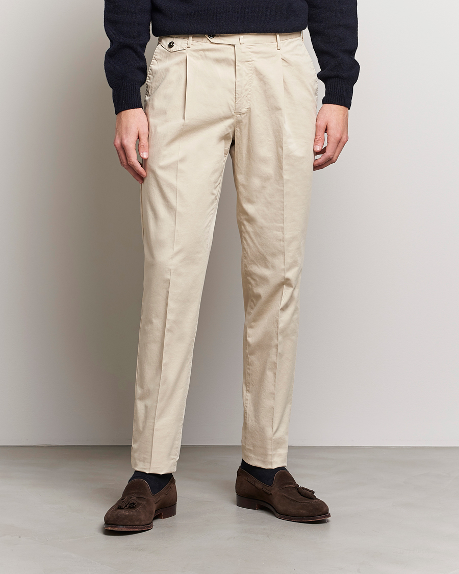 Herre | Bukser | PT01 | Gentleman Fit Cotton Stretch Chinos Light Beige
