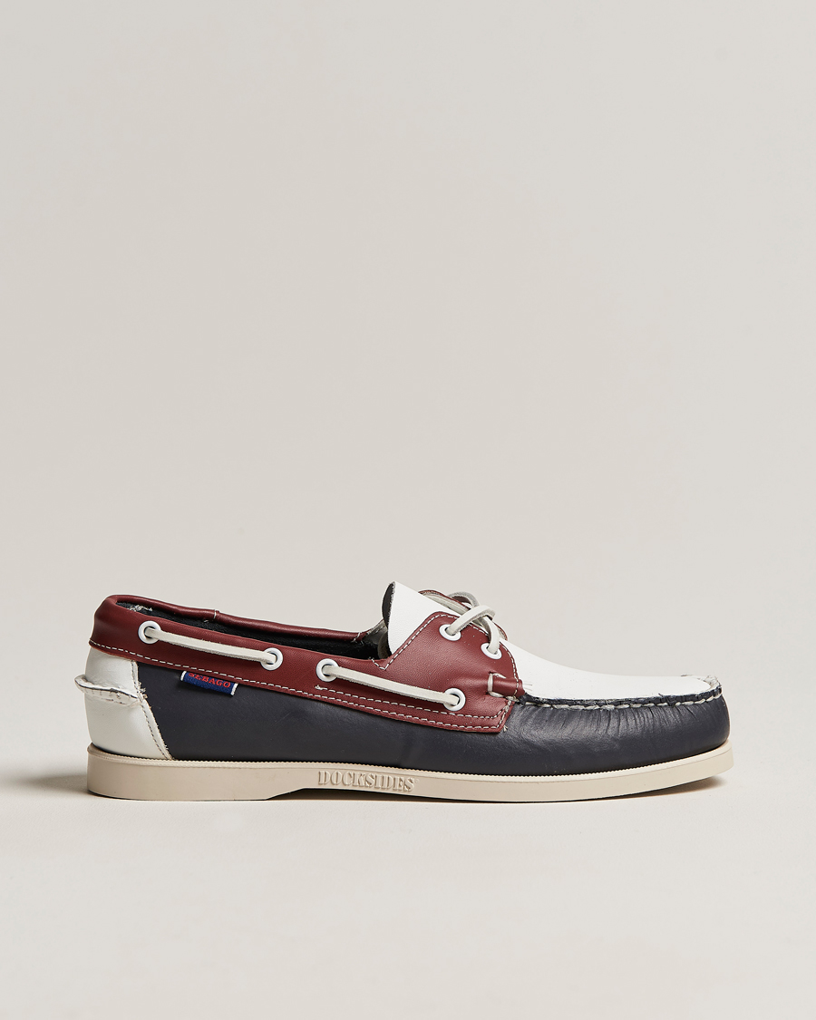 Herre | Sebago Portland Spinnaker Shoe Blue/Red/White | Sebago | Portland Spinnaker Shoe Blue/Red/White