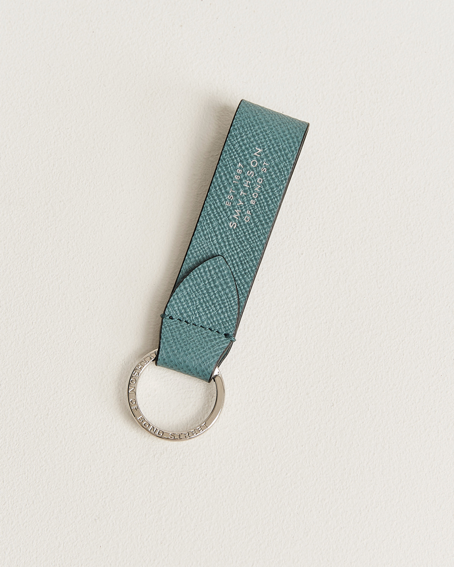 Herre | Nøgleringe | Smythson | Panama Leather Keyring Dark Teal