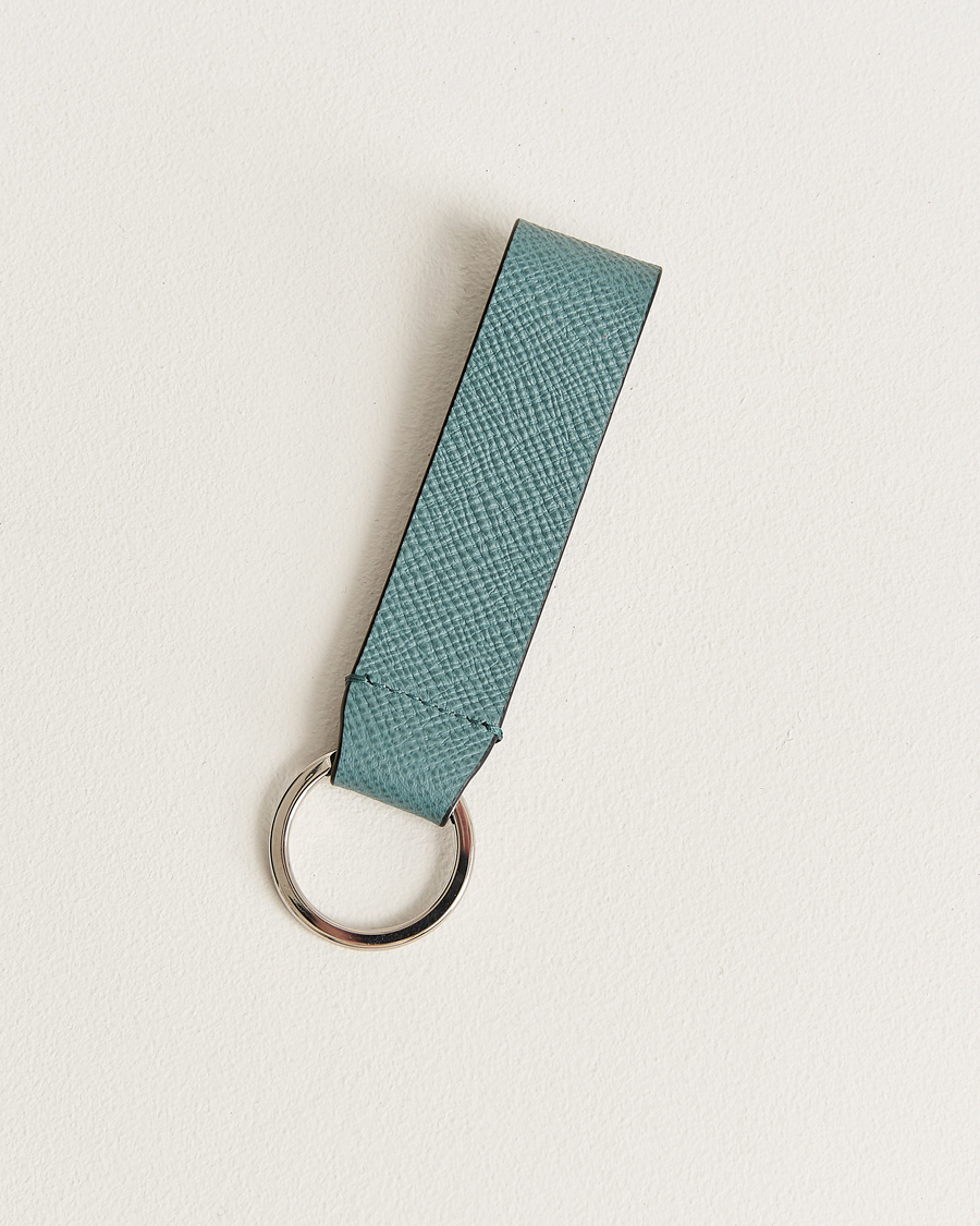 Herre | Nøgleringe | Smythson | Panama Leather Keyring Dark Teal