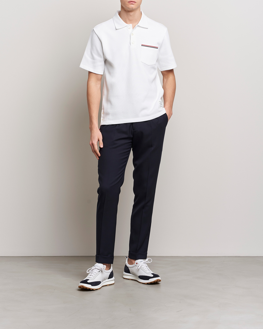 Herre | Polotrøjer | Thom Browne | Short Sleeve Pocket Polo White