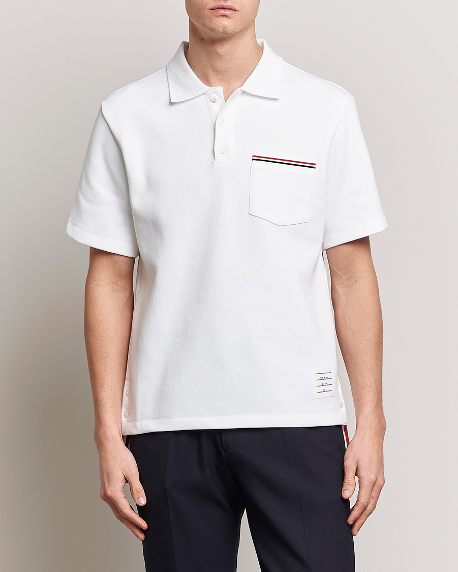 Herre | Polotrøjer | Thom Browne | Short Sleeve Pocket Polo White