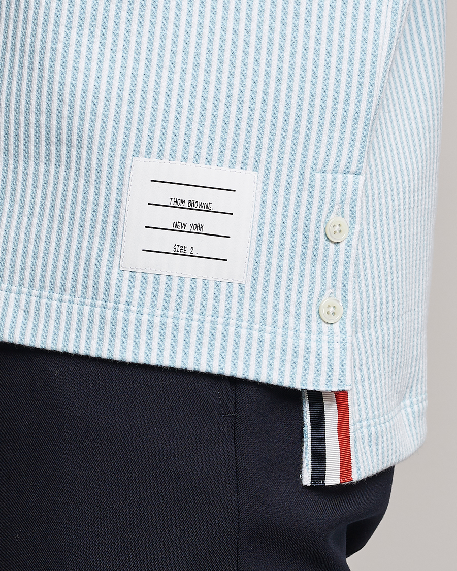 Herre | Polotrøjer | Thom Browne | Short Sleeve Seersucker Polo Light Blue