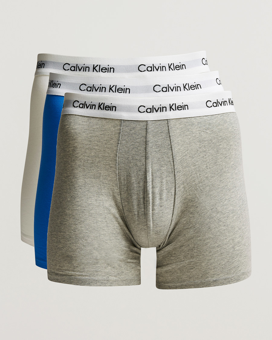 Herre | Undertøj | Calvin Klein | Cotton Stretch 3-Pack Boxer Breif Grey/White/Blue