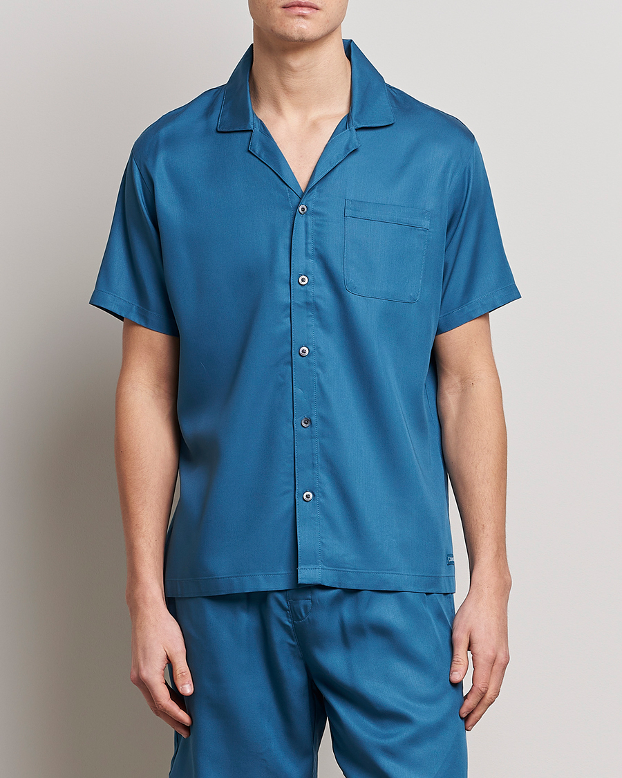 Herre | Skjorter | Calvin Klein | Lyocell Short Sleeve Loungewear Shirt Midnight