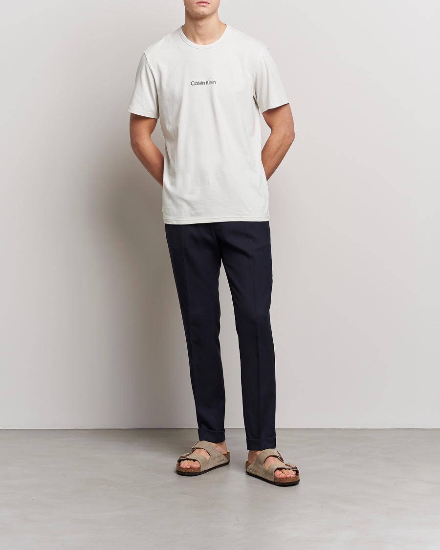 Herre | T-Shirts | Calvin Klein | Logo Crew Neck Loungewear T-Shirt Silver Birch