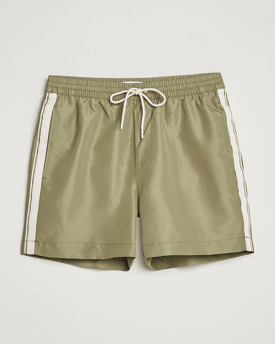 Calvin Klein Side Logo Drawstring Swimshorts Delta