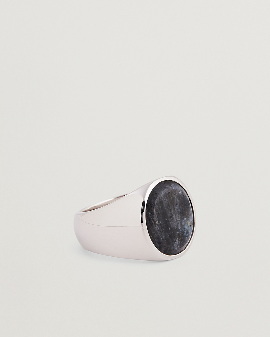 Herre | Tom Wood Oval Larvikite Ring Silver | Tom Wood | Oval Larvikite Ring Silver