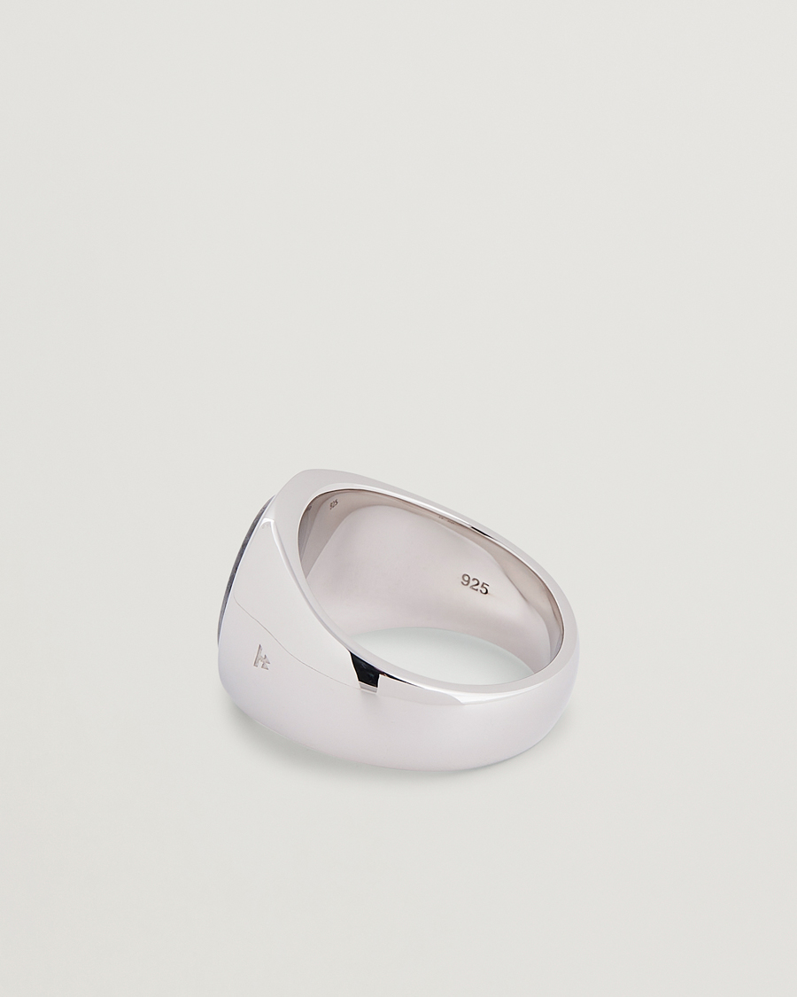 Herre | Tom Wood Oval Larvikite Ring Silver | Tom Wood | Oval Larvikite Ring Silver