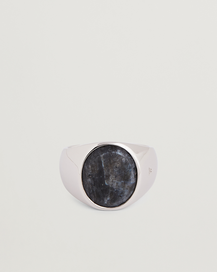 Herre | Tom Wood Oval Larvikite Ring Silver | Tom Wood | Oval Larvikite Ring Silver