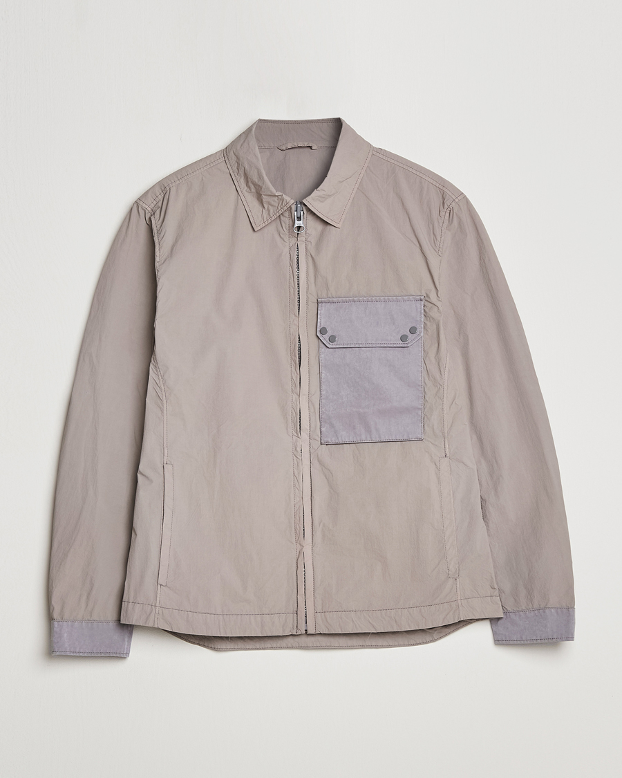 Herre | Jakker | Ten c | Garment Dyed Nylon Jacket Light Grey