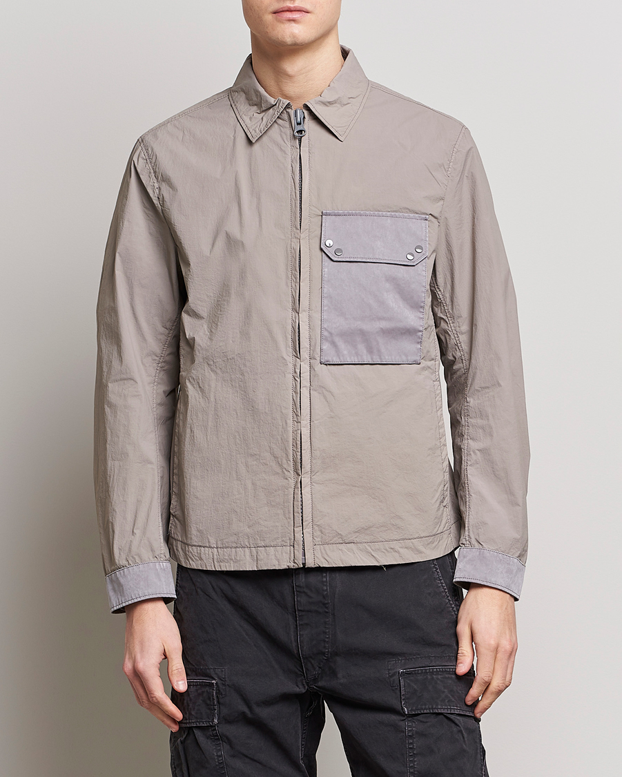 Herre | Jakker | Ten c | Garment Dyed Nylon Jacket Light Grey