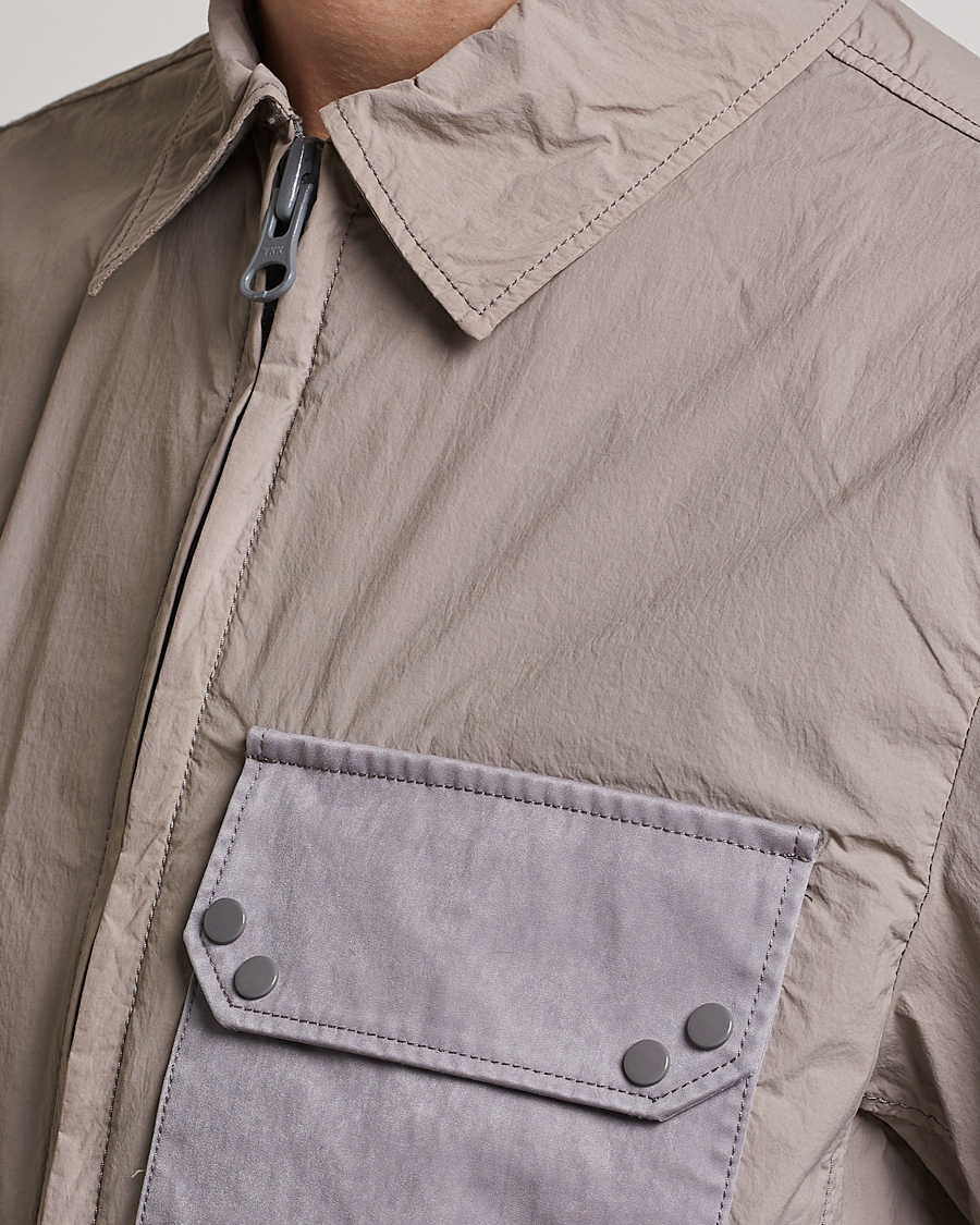 Herre | Jakker | Ten c | Garment Dyed Nylon Jacket Light Grey