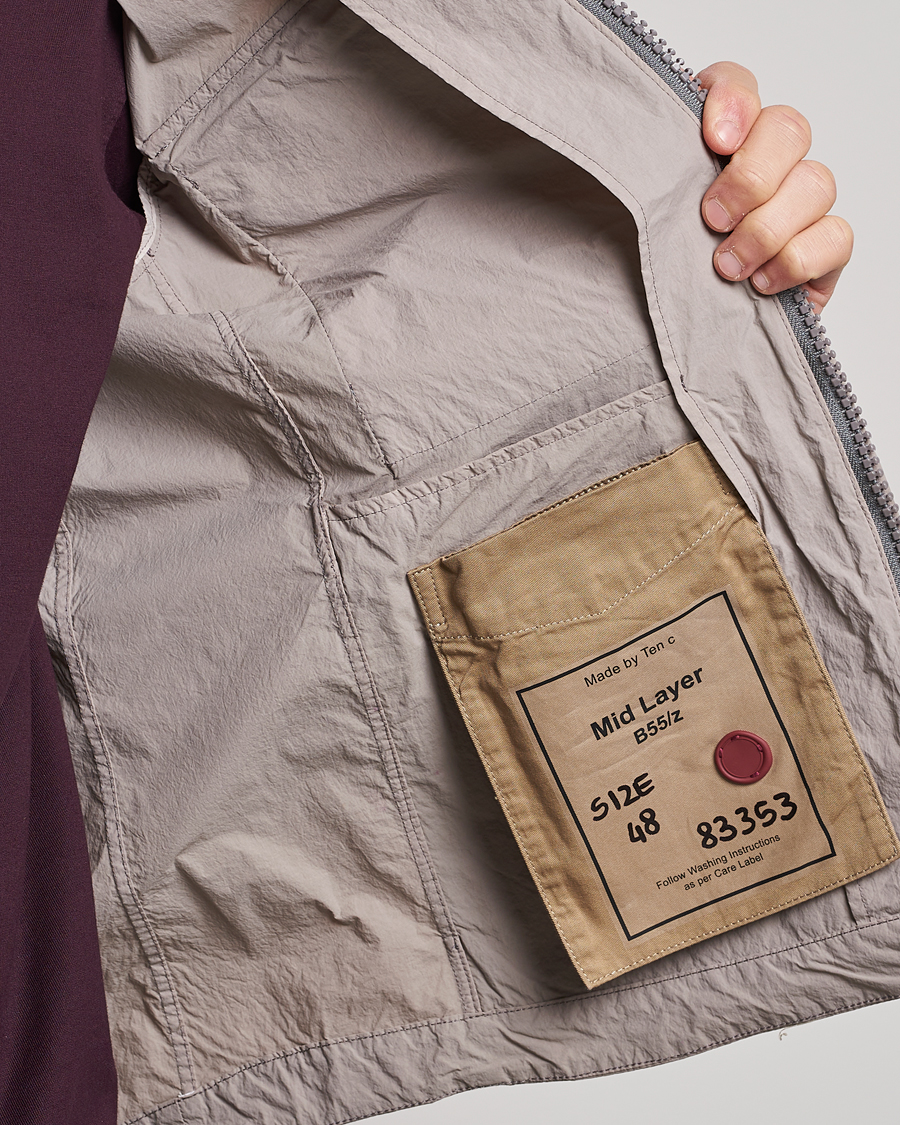 Herre | Jakker | Ten c | Garment Dyed Nylon Jacket Light Grey