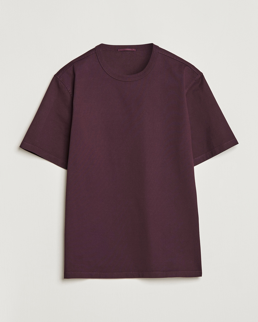 Herre | T-Shirts | Ten c | Garment Dyed Cotton Jersey T-Shirt Blackberry