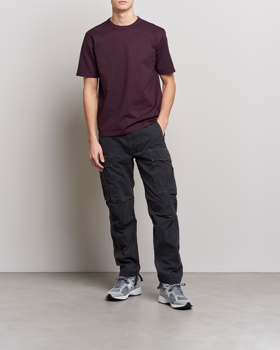 Herre | T-Shirts | Ten c | Garment Dyed Cotton Jersey T-Shirt Blackberry