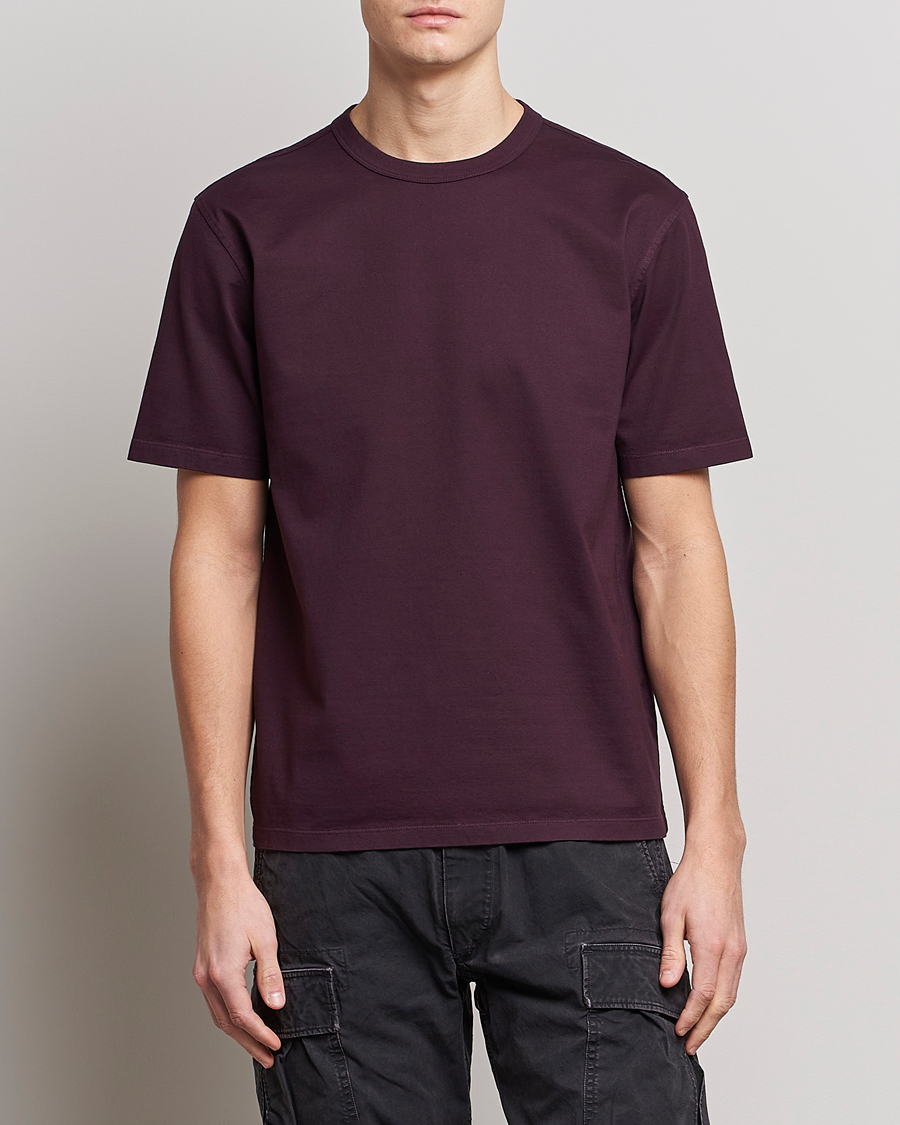 Herre | T-Shirts | Ten c | Garment Dyed Cotton Jersey T-Shirt Blackberry