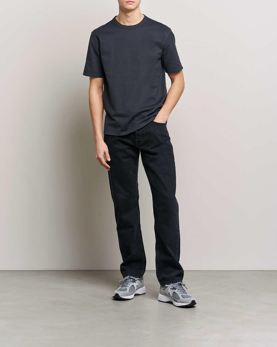 Herre | T-Shirts | Ten c | Garment Dyed Cotton Jersey T-Shirt Blue Grey