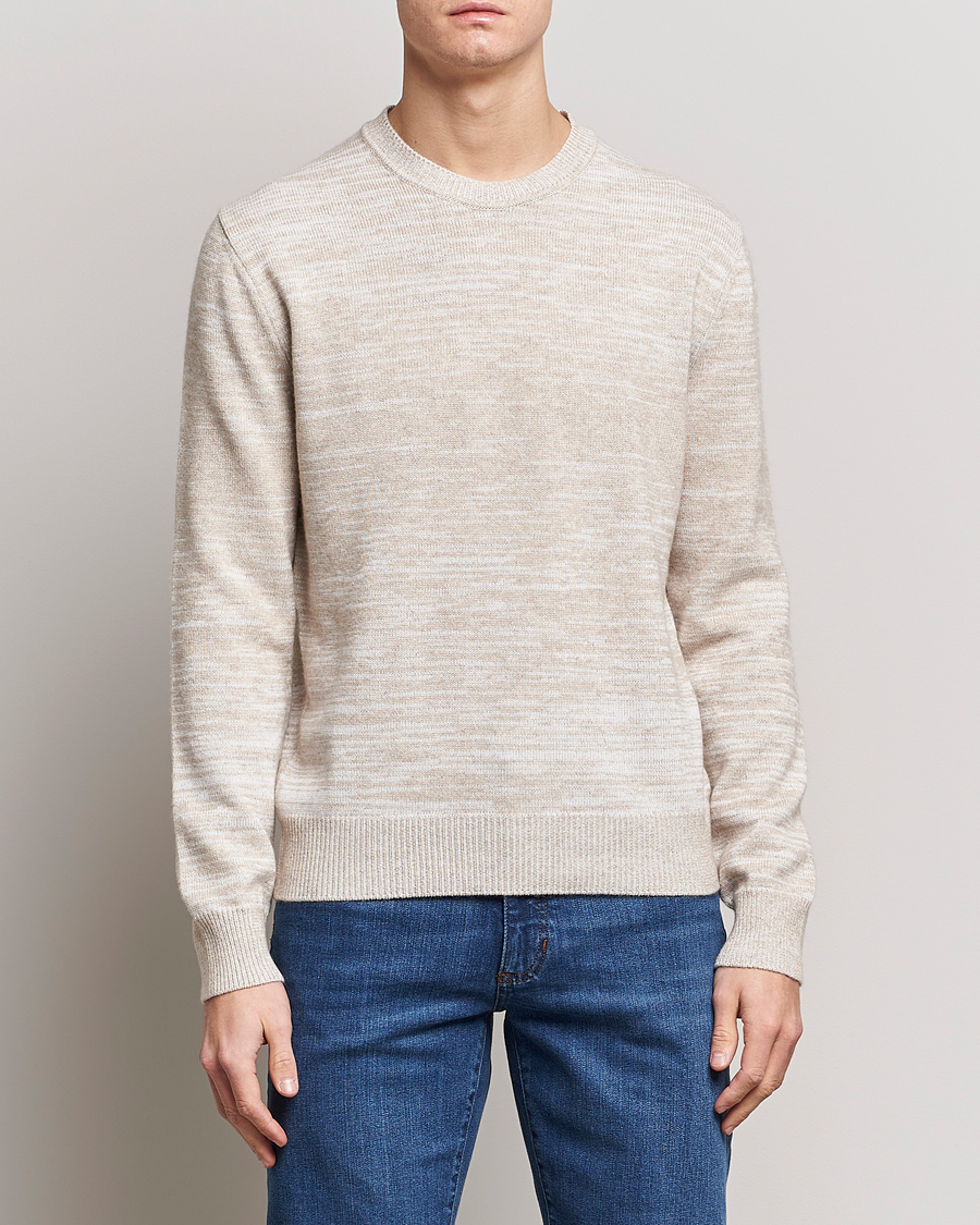Herre | Kashmirtrøjer | Zegna | Oasi Cashmere/Cotton Melange Sweater Beige