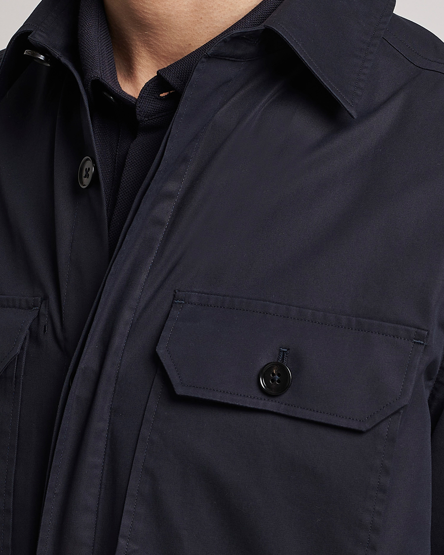 Herre | Skjorter | Zegna | Premium Cotton Overshirt Navy