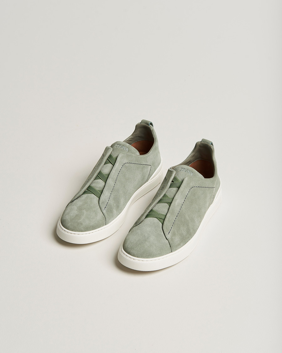 Herre | Luxury Brands | Zegna | Triple Stitch Sneakers Olive Suede