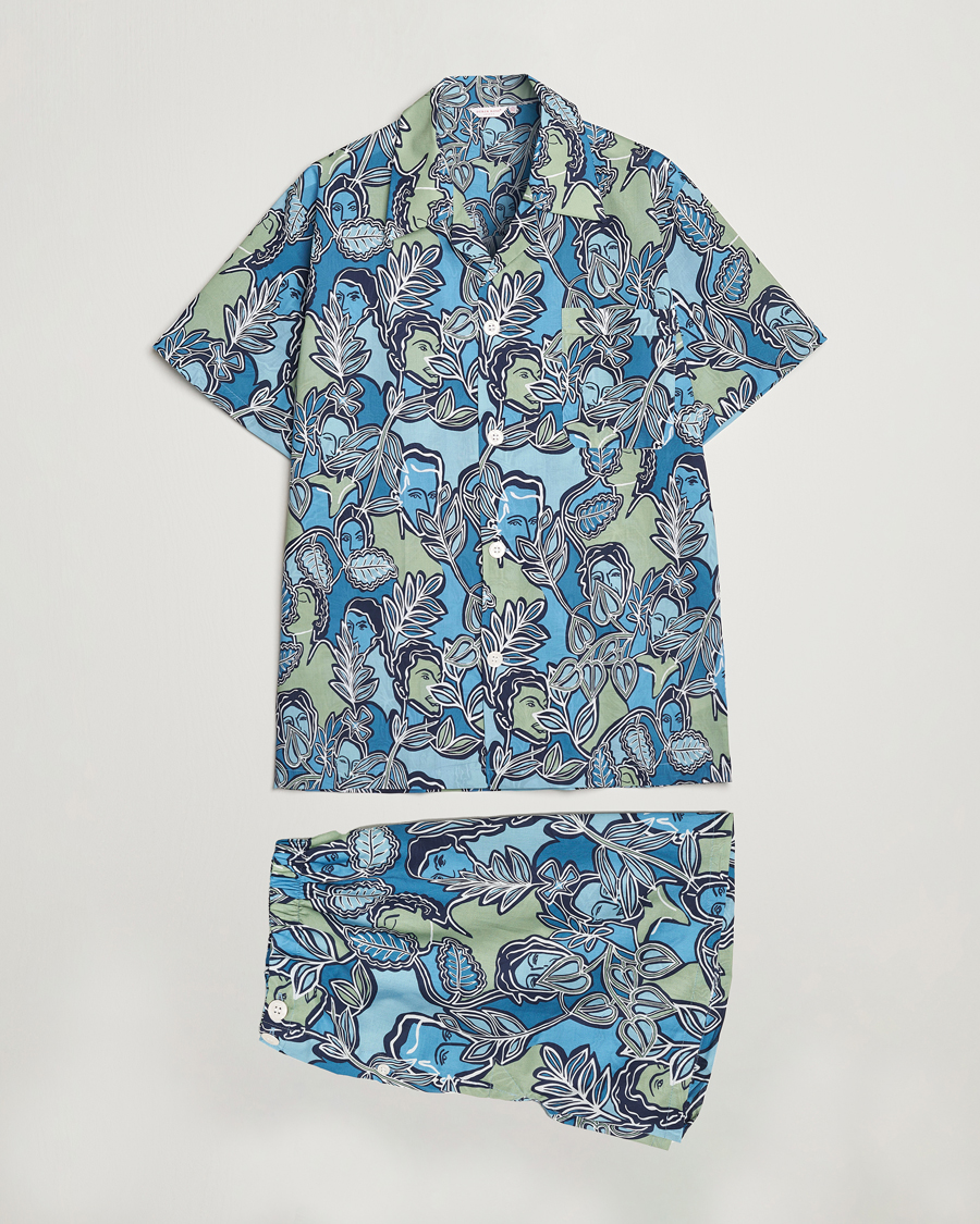 Herre | Pyjamas & Morgenkåber | Derek Rose | Shortie Printed Cotton Pyjama Set Multi