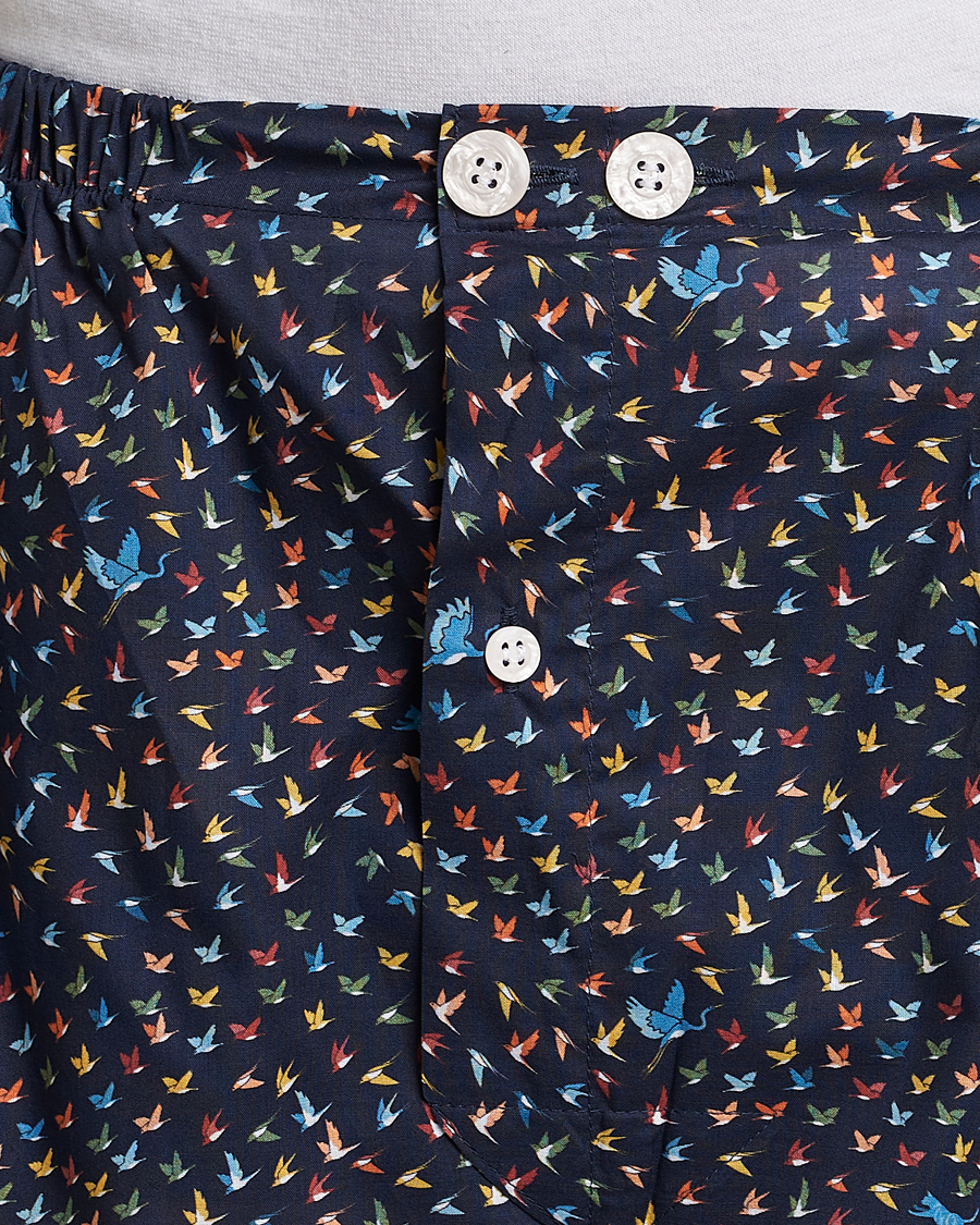 Herre | Pyjamas & Morgenkåber | Derek Rose | Shortie Printed Cotton Pyjama Set Navy Multi