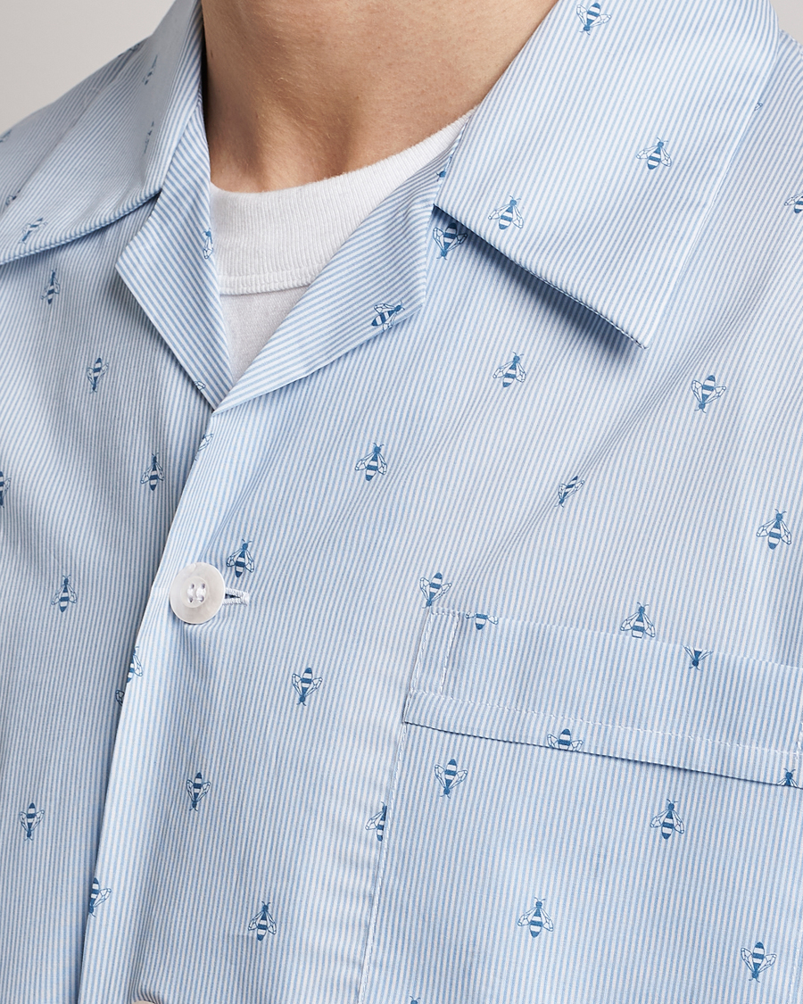 Herre | Pyjamas & Morgenkåber | Derek Rose | Shortie Printed Cotton Pyjama Set Blue