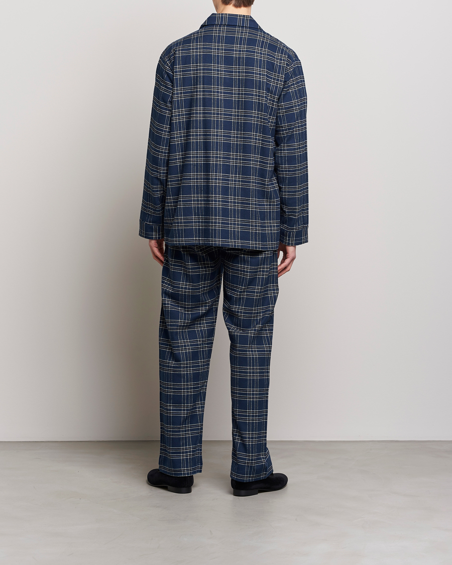 Herre | Pyjamas & Morgenkåber | Derek Rose | Checked Cotton Pyjama Set Navy