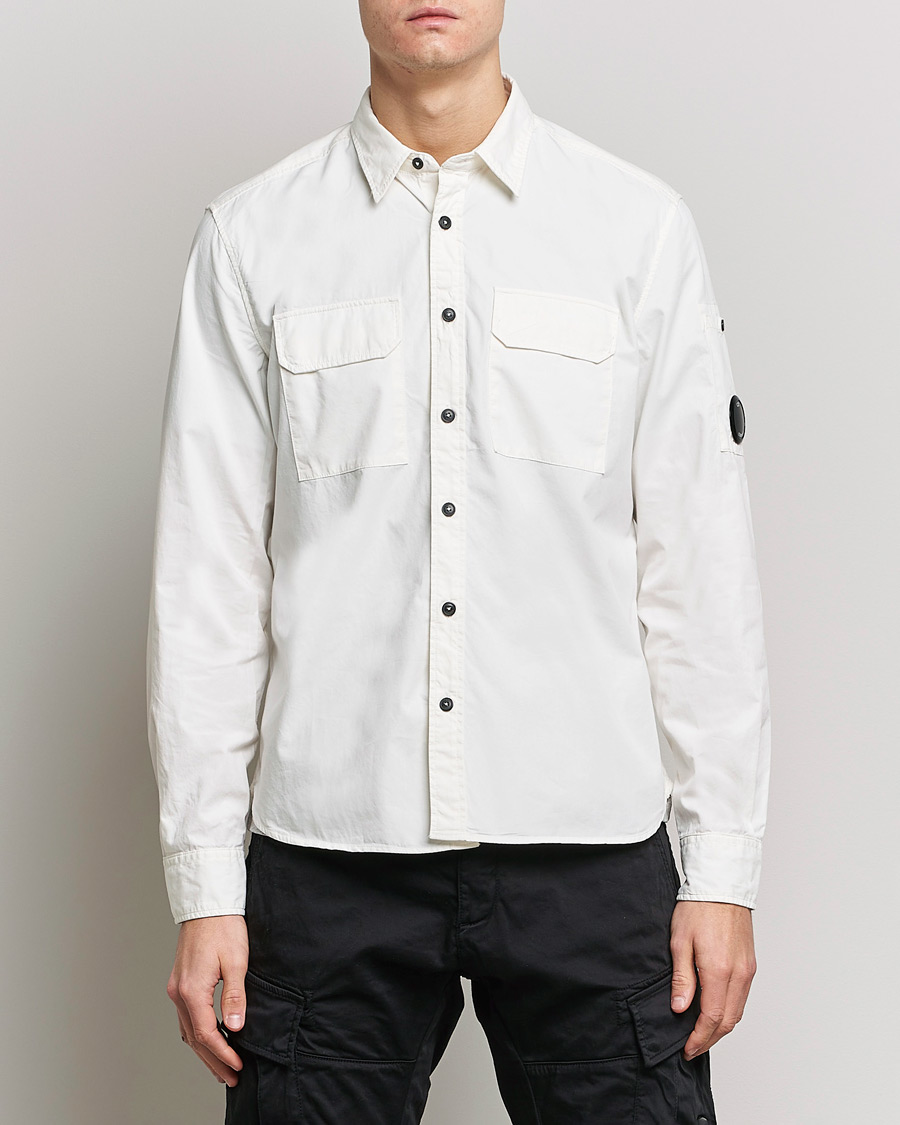 Herre | Shirt Jackets | C.P. Company | Garment Dyed Gabardine Shirt Jacket White