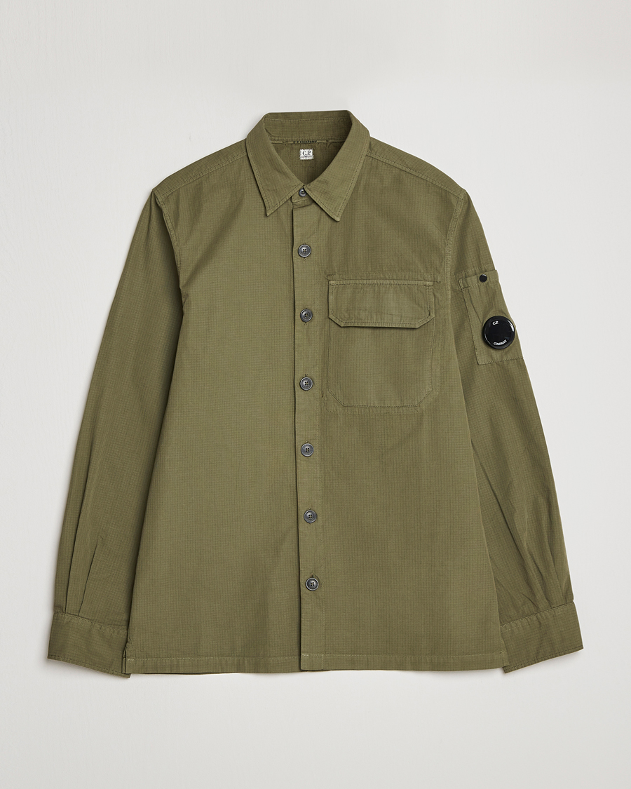 Herre | Skjorter | C.P. Company | Cotton Rip Stop Overshirt Green