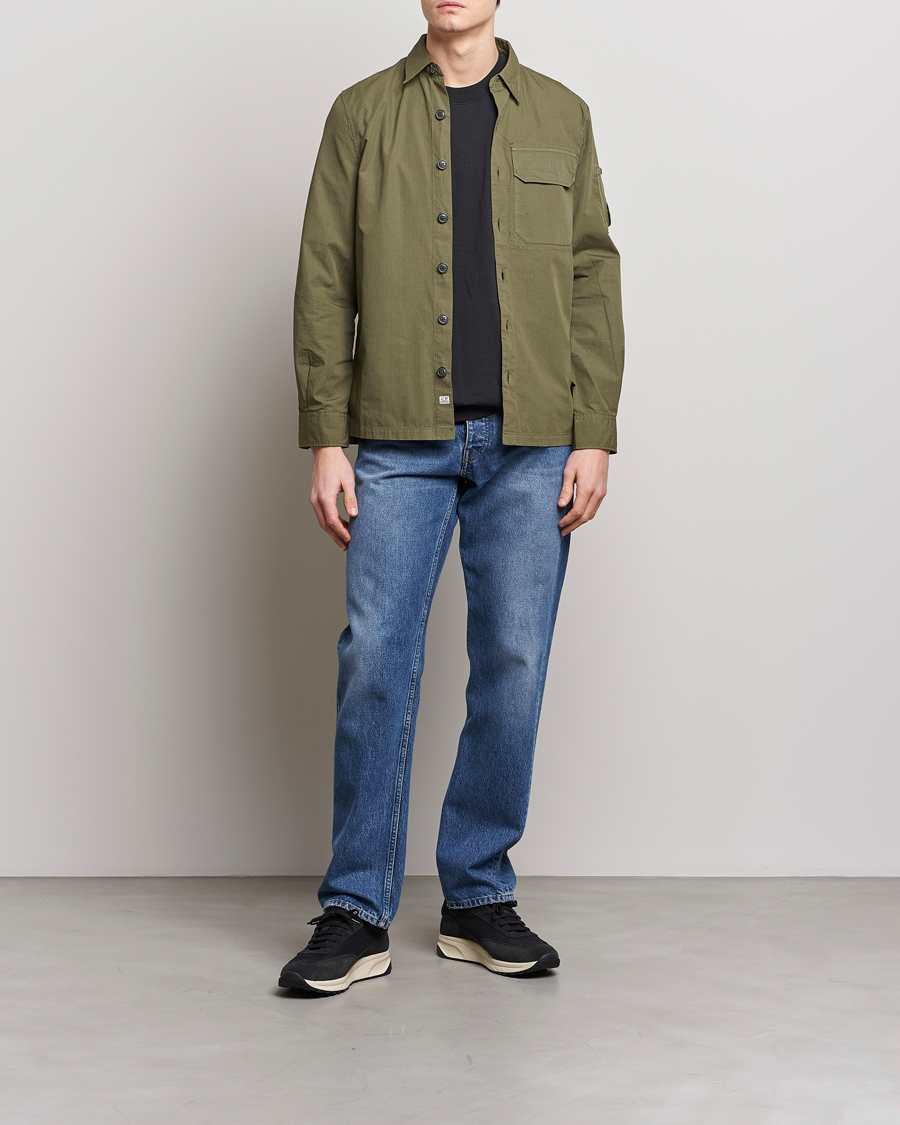 Herre | Skjorter | C.P. Company | Cotton Rip Stop Overshirt Green