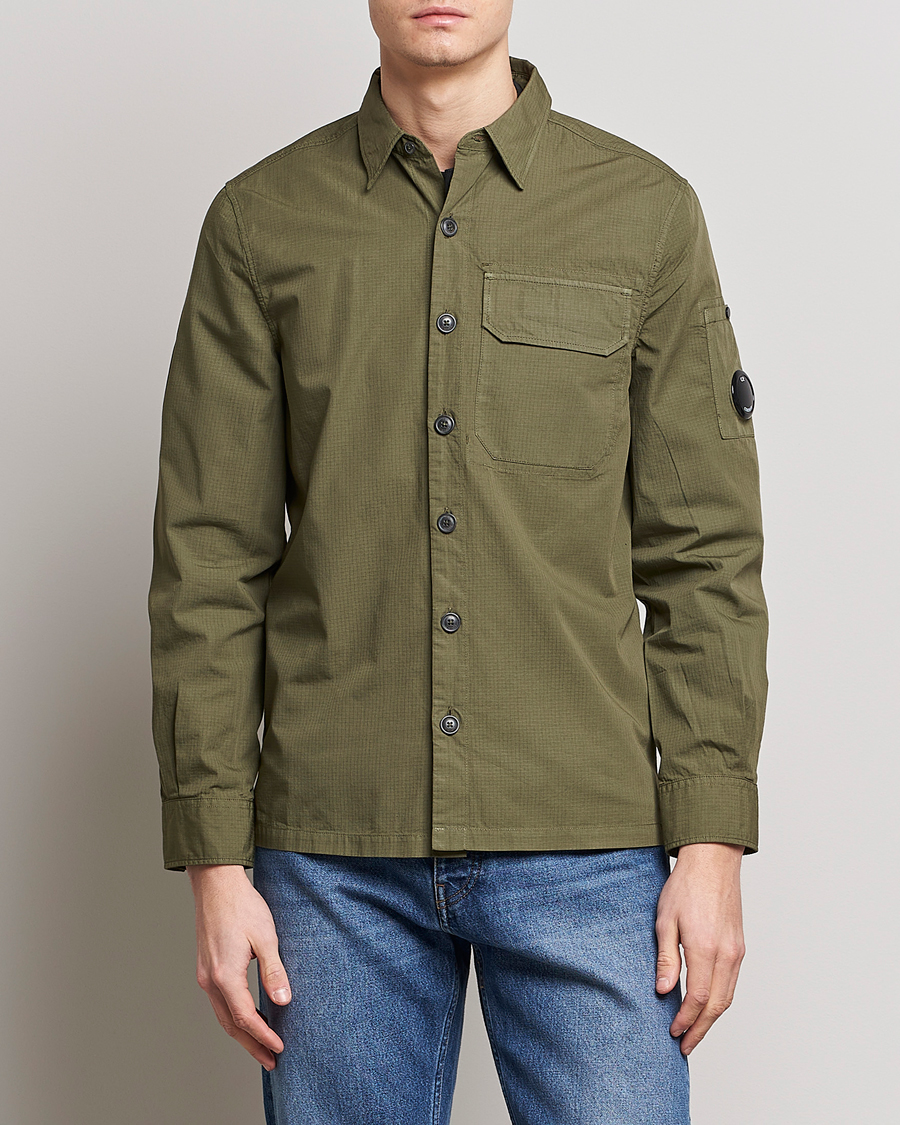 Herre | Skjorter | C.P. Company | Cotton Rip Stop Overshirt Green