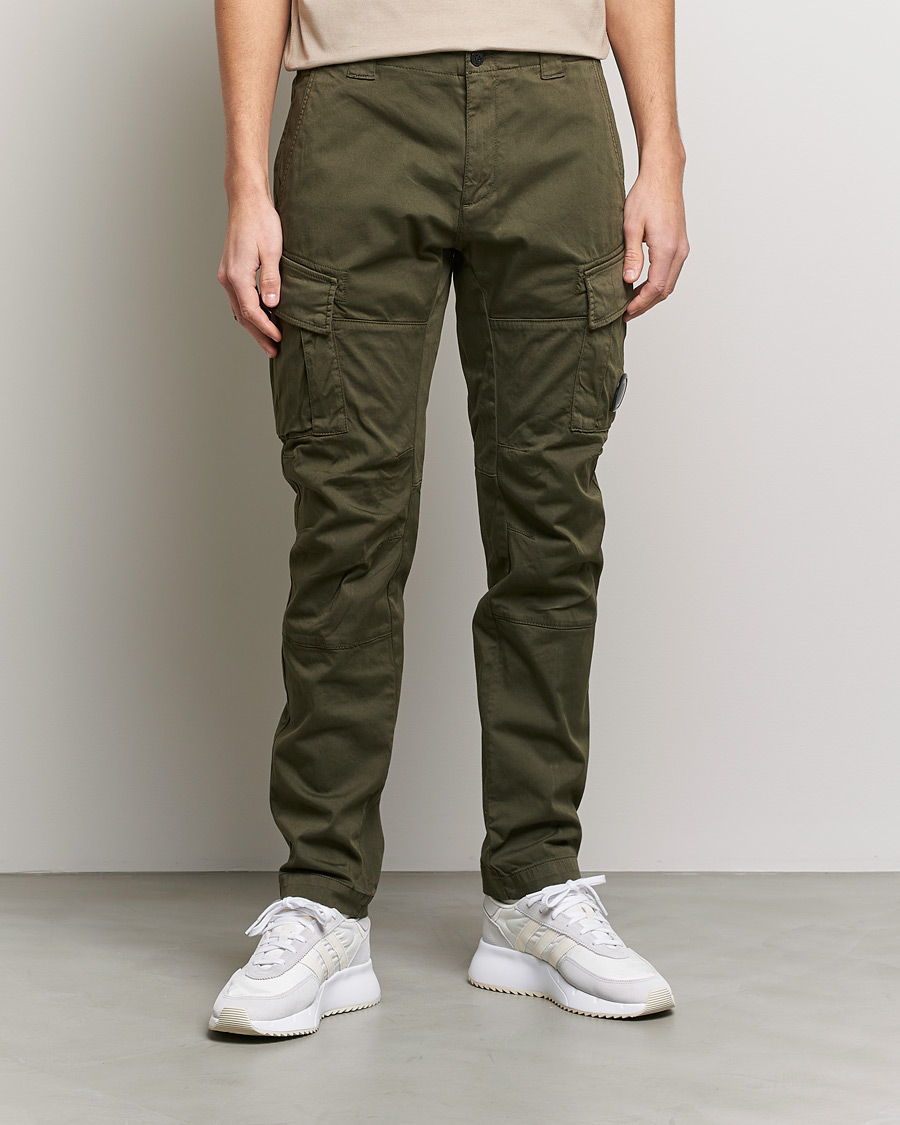 Herre | Bukser | C.P. Company | Satin Stretch Cargo Pants Olive