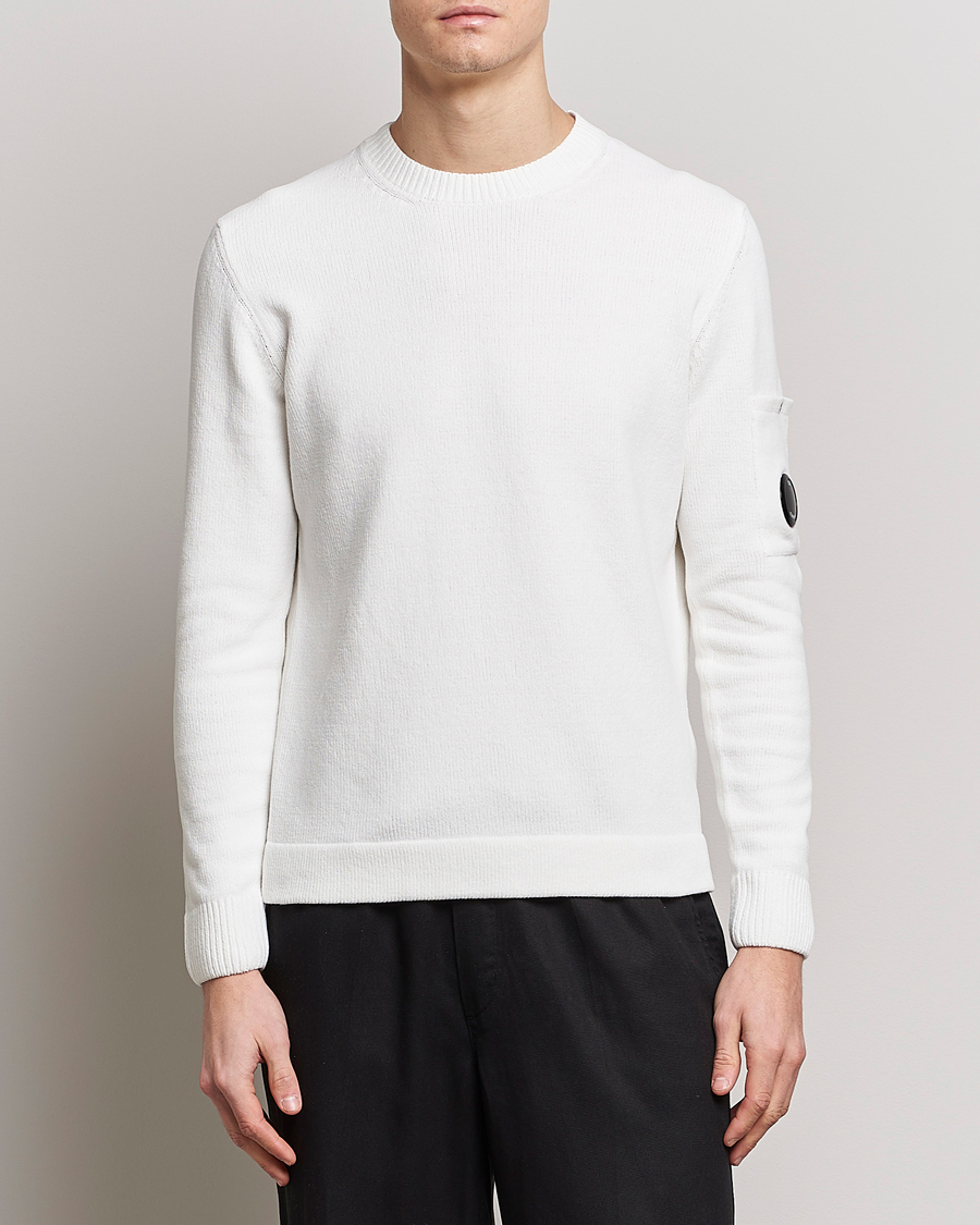 Herre | Trøjer | C.P. Company | Cotton Chenille Crew Neck White