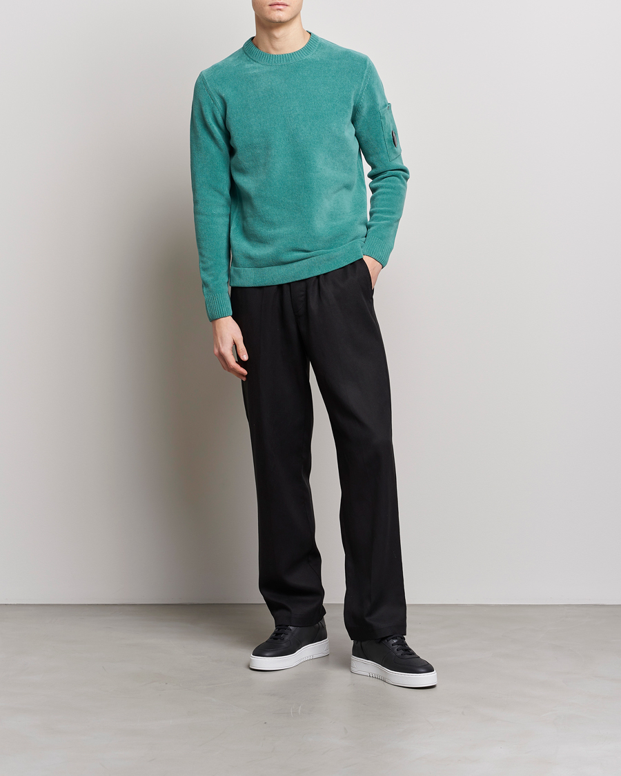 Herre | Trøjer | C.P. Company | Cotton Chenille Crew Neck Ocean Green