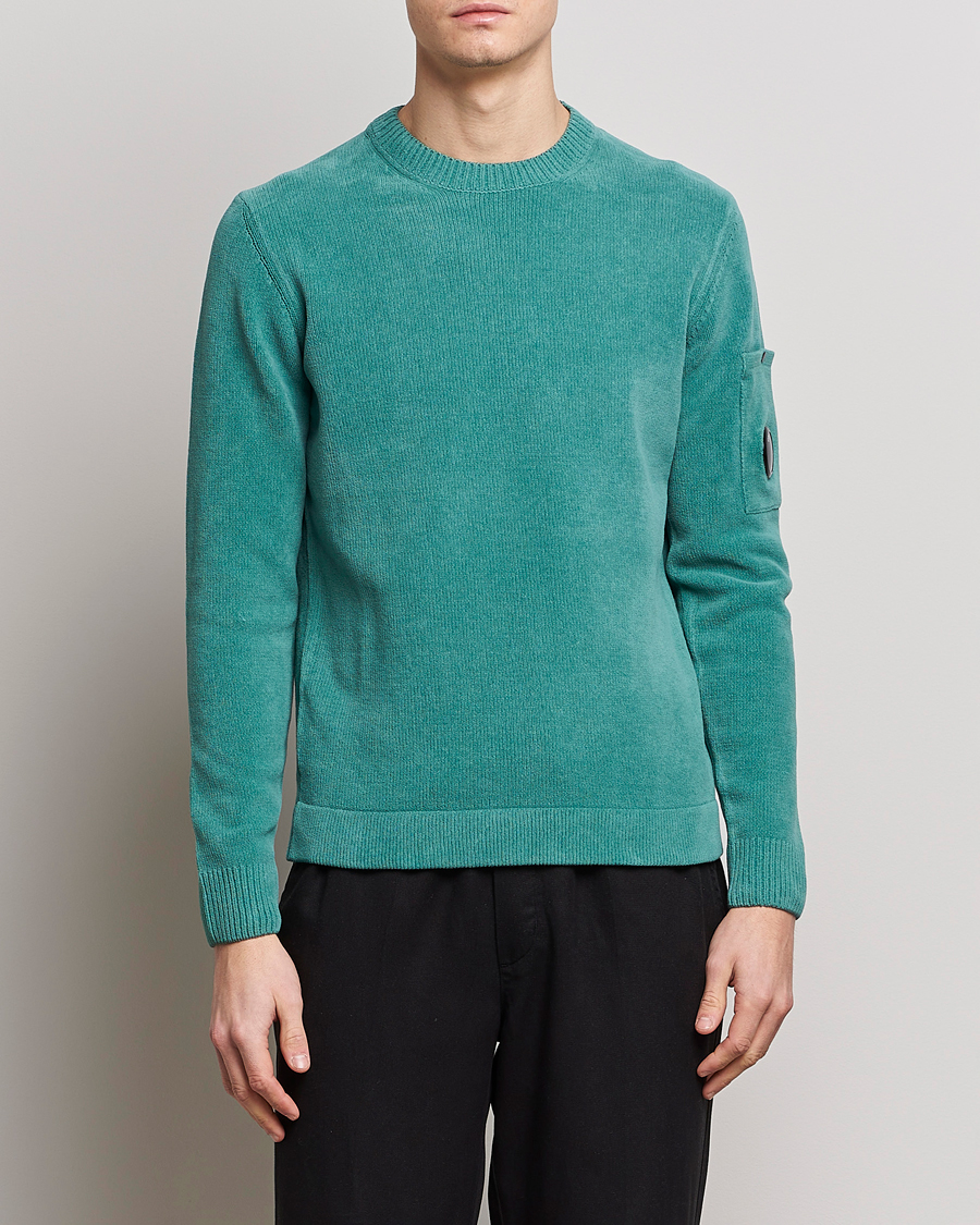 Herre | Trøjer | C.P. Company | Cotton Chenille Crew Neck Ocean Green