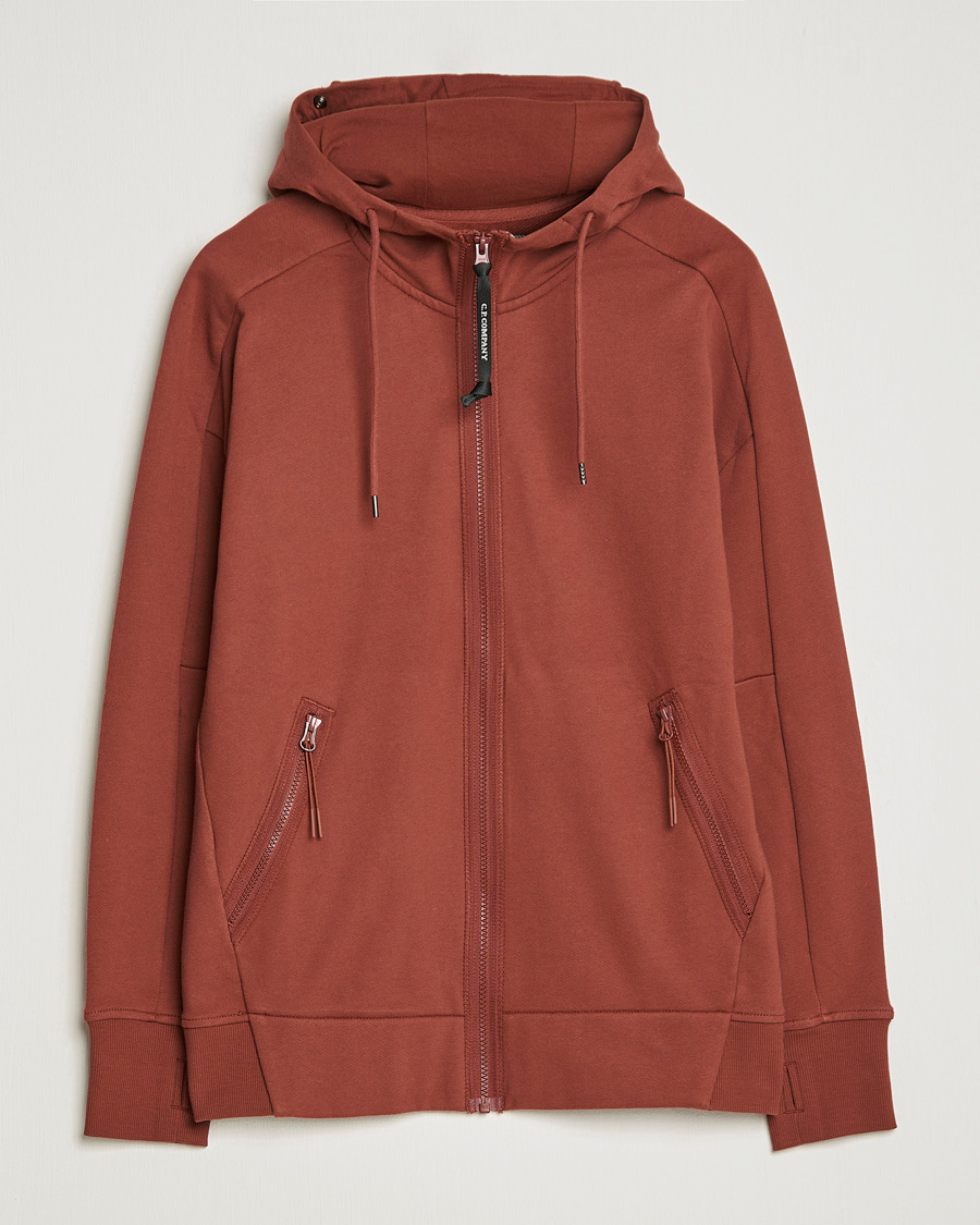 Herre | Trøjer | C.P. Company | Diagonal Raised Fleece Full Zip Goggle Hoodie Rust